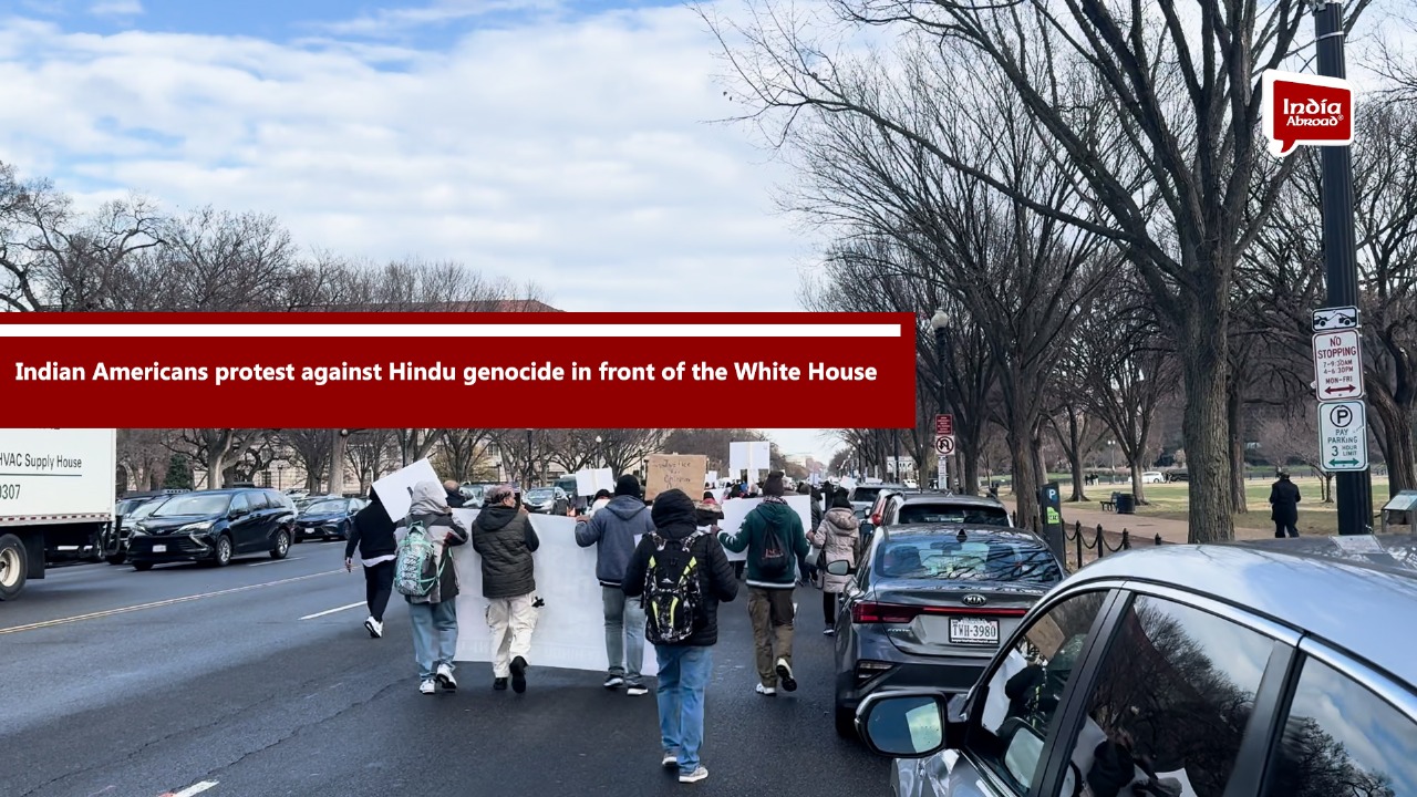 Indian Americans protest against Hindu genocide in front of the White House